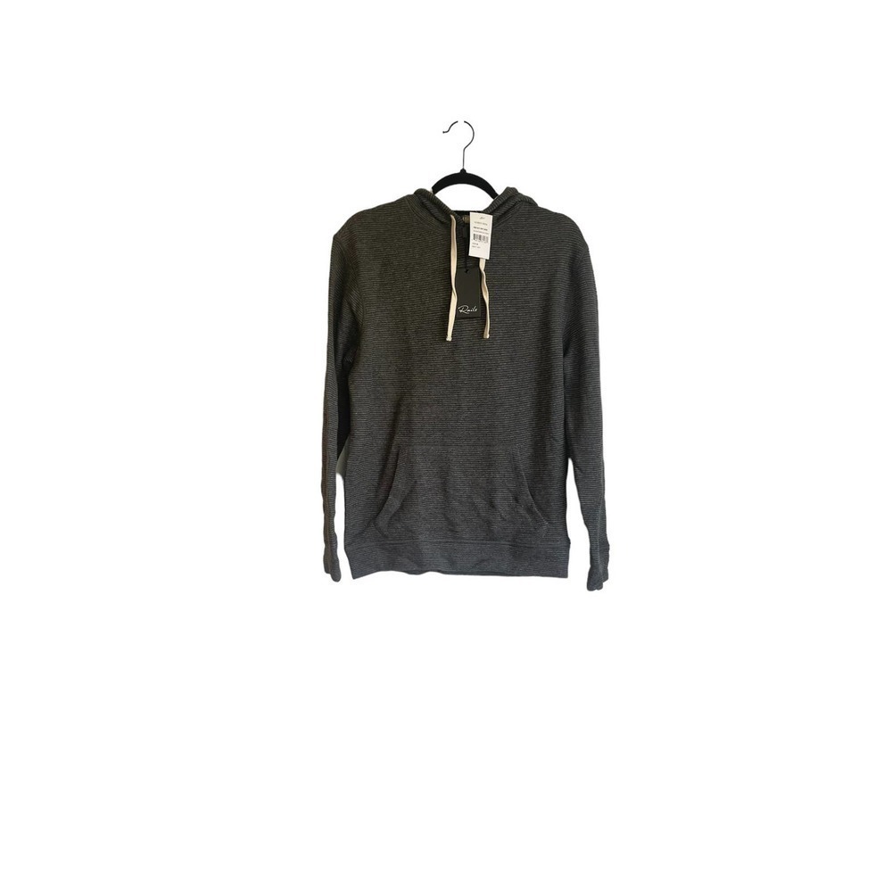 Rails Smith Striped Pullover Hoodie Long Sleeve Black Men's Size Medium NWT - Picture 3 of 10
